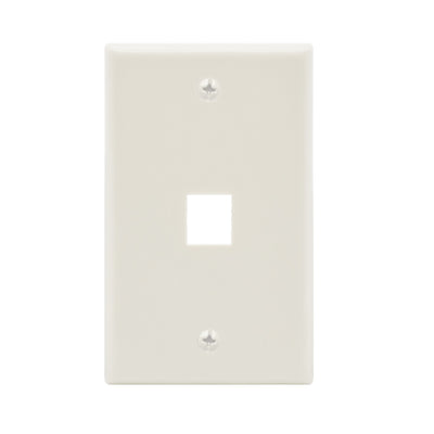 1Port Keystone Wallplate White Smooth Face
