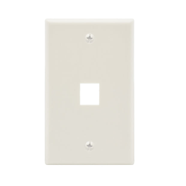 1Port Keystone Wallplate White Smooth Face