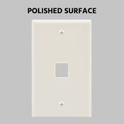 1Port Keystone Wallplate White Smooth Face