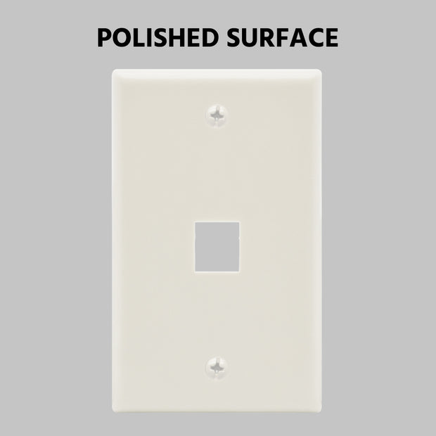 1Port Keystone Wallplate White Smooth Face