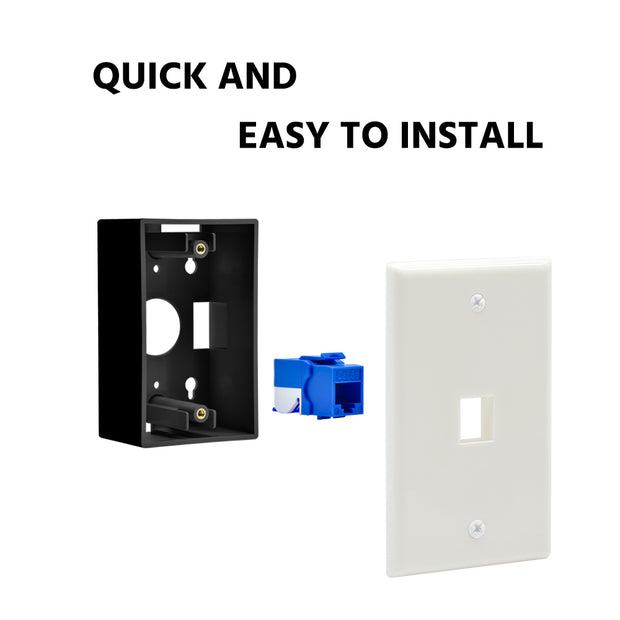 1Port Keystone Wallplate White Smooth Face