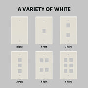 1Port Keystone Wallplate White Smooth Face