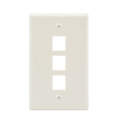 3Port Keystone Wallplate White Smooth Face
