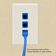 3Port Keystone Wallplate White Smooth Face