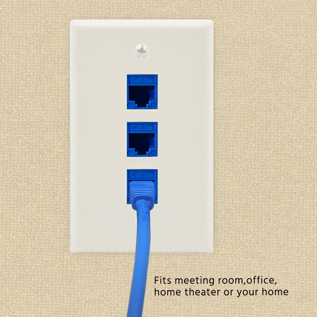 3Port Keystone Wallplate White Smooth Face