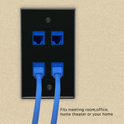 4Port Keystone Wallplate Black Smooth Face