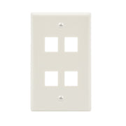 4Port Keystone Wallplate White Smooth Face