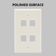 4Port Keystone Wallplate White Smooth Face