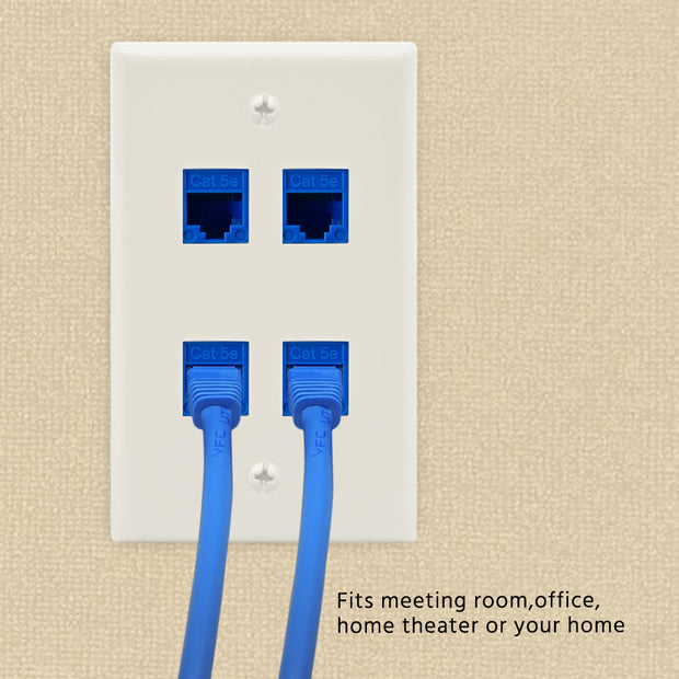 4Port Keystone Wallplate White Smooth Face