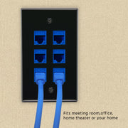 6Port Keystone Wallplate Black Smooth Face