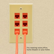 6Port Keystone Wallplate Ivory Smooth Face