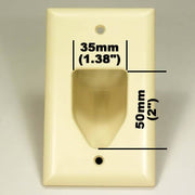 1-Gang Recessed Low Voltage Cable Plate, White