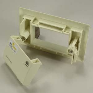 Easy Mount Recessed Low Voltage Cable Plate (Slim Fit), White