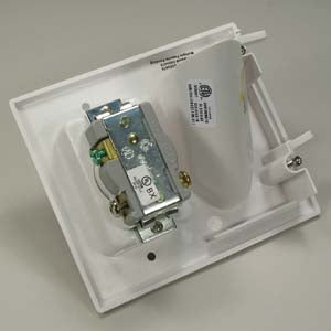 Recessed Low Voltage Cable Plate with Recessed Power, White