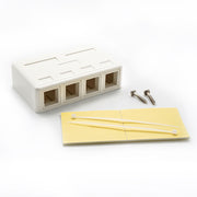 4 Port RJ45 Surface Mount Box White (Box Only)