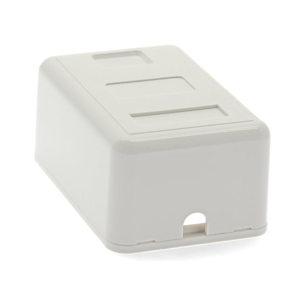 Cat.5E 1-Port Surfacemount Box White w/keystone Jack