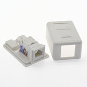 Cat.5E 1-Port Surfacemount Box White w/keystone Jack