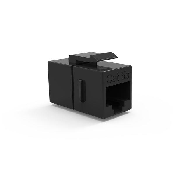 Cat.5E Inline Coupler w/Keystone Latch Black