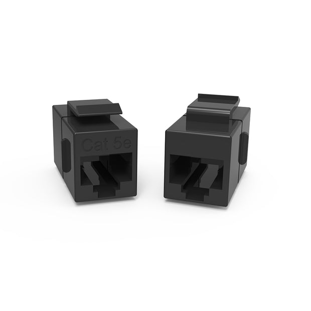 Cat.5E Inline Coupler w/Keystone Latch Black