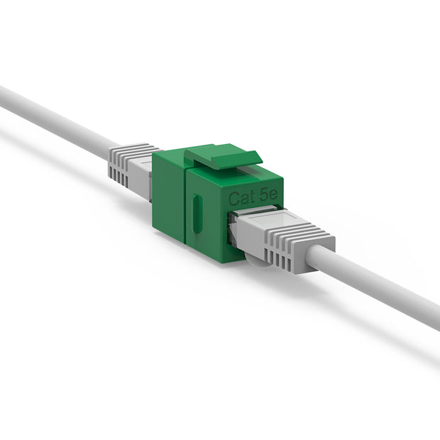 Cat.5E Inline Coupler w/Keystone Latch Green