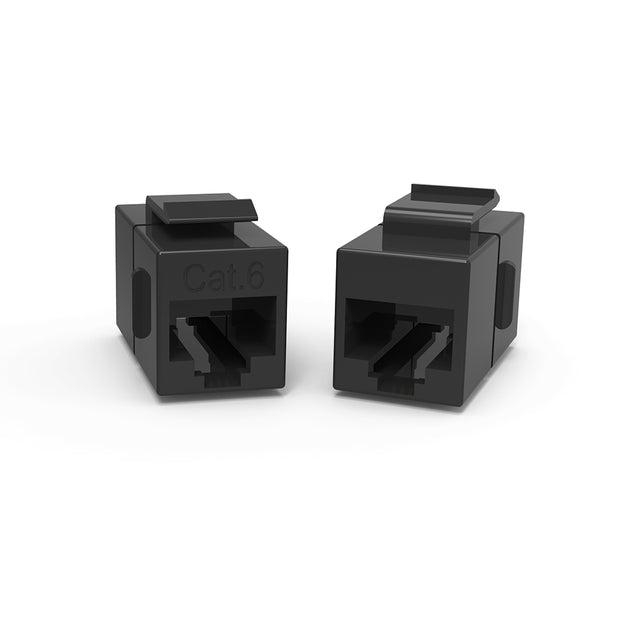 Cat.6 Inline Coupler w/Keystone Latch Black