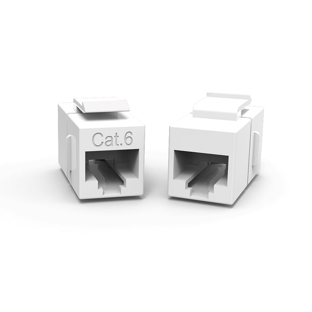 Cat.6 Inline Coupler w/Keystone Latch White