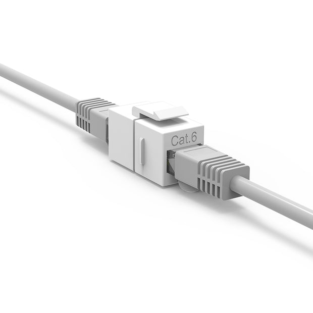 Cat.6 Inline Coupler w/Keystone Latch White
