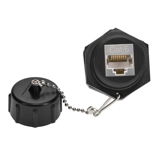 Cat.6 RJ45 Shielded Industrial Panelmount Jack with Dust Cap