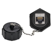 Cat.6A RJ45 Shielded Industrial Panelmount Bulkhead Coupler with Dust Cap