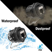 Cat.6A RJ45 Shielded Industrial Panelmount Bulkhead Coupler with Dust Cap