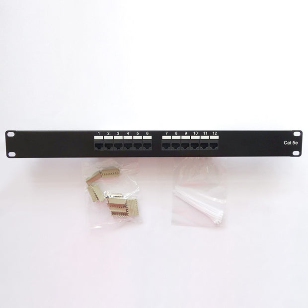 Cat.5E 110 Type Patch Panel 12Port Rackmount