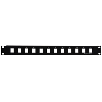 1U 19" 12port Blank Panel for Keystone Jack