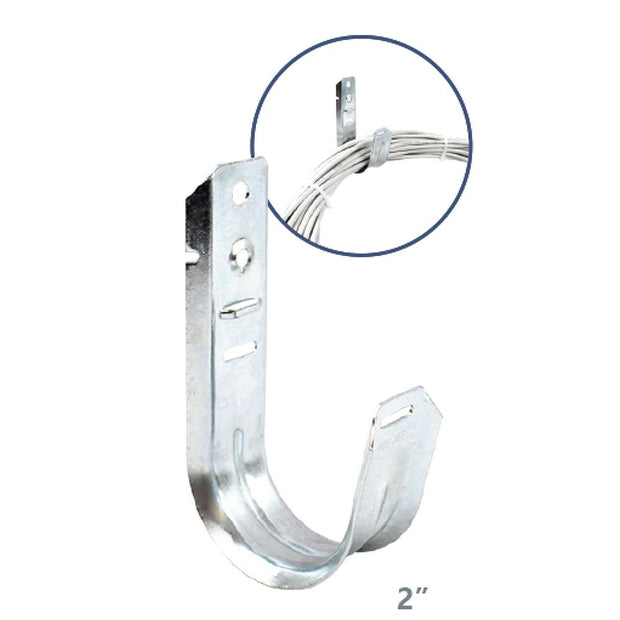 Universal 2" Wall Mount J-Hook Cable Support Wire Management System (Set of 25)