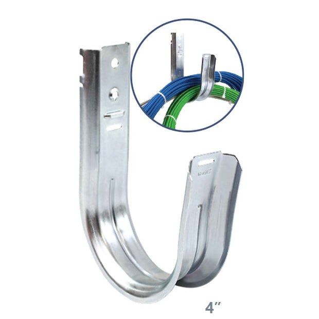 Universal 4" Wall Mount J-Hook Cable Support Wire Management System (Set of 25)