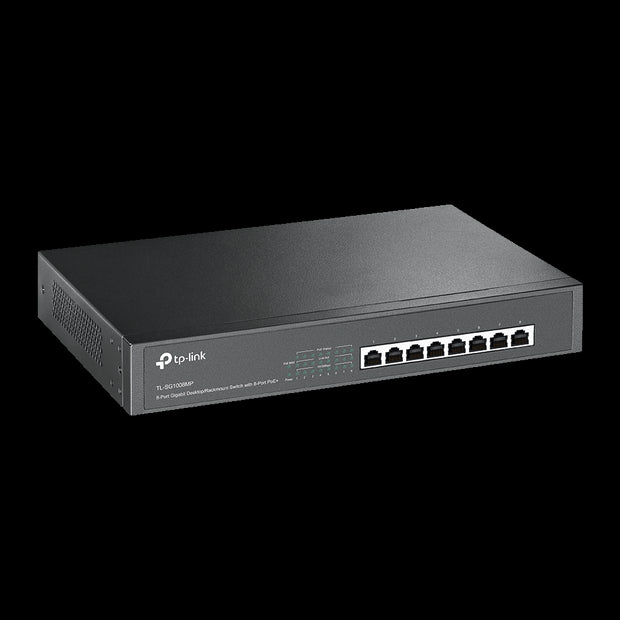 8Port 10/100/1000Mbs Desktop/Rackmount Gigabit Switch with 8-Port PoE (TP-Link SG1008MP)