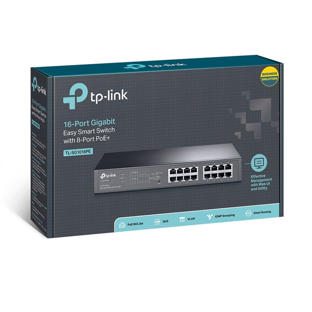16-Port Gigabit PoE Switch with 8-Port PoE+ (TL-SG1016PE)