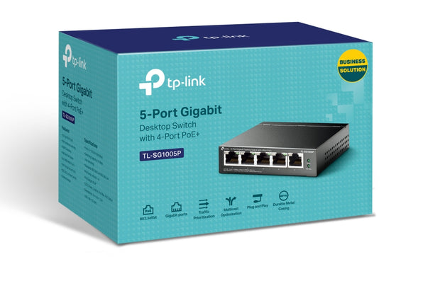 5-Port Gigabit Desktop Switch with 4-Port PoE (TL-SG1005P)