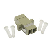 LC/UPC Multimode Duplex  Fiber Optic Coupler with Flange, Beig