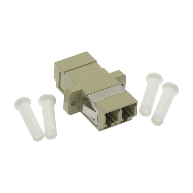 LC/UPC Multimode Duplex  Fiber Optic Coupler with Flange, Beig