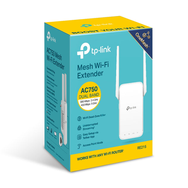 AC750 OneMesh Wi-Fi Range Extender (TP-Link RE215)