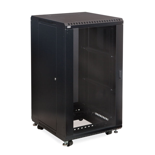 22U Server Rack, Glass Front/Vented Rear, 24" Depth