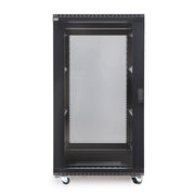 22U Server Rack, Glass Front/Vented Rear, 24" Depth