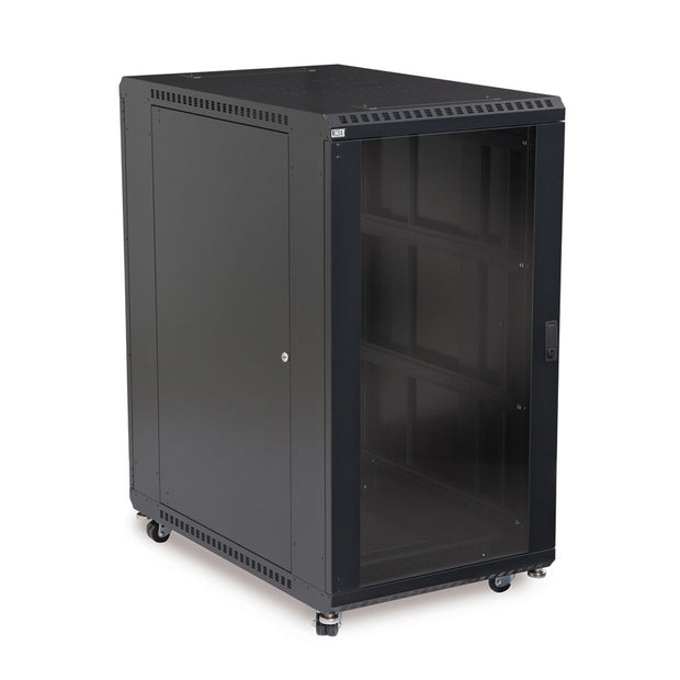 22U Server Rack, Glass Front/Vented Rear, 36" Depth
