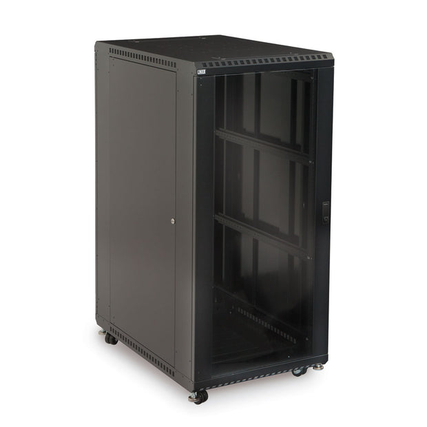 27U Server Rack, Glass Front/Vented Rear