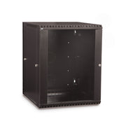 15U Swing Out Wall Mount Cabinet Glass Door