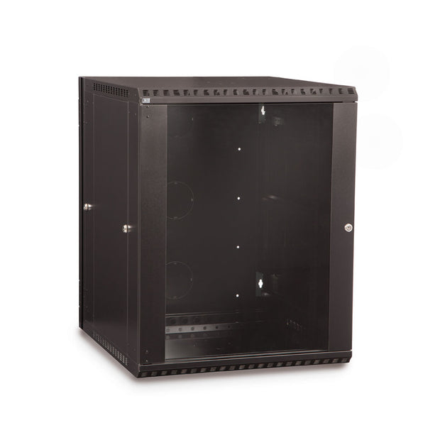 15U Swing Out Wall Mount Cabinet Glass Door