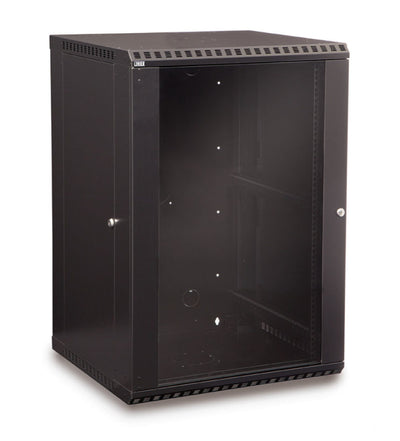 18U Fixed Wallmount Cabinet Glass Door