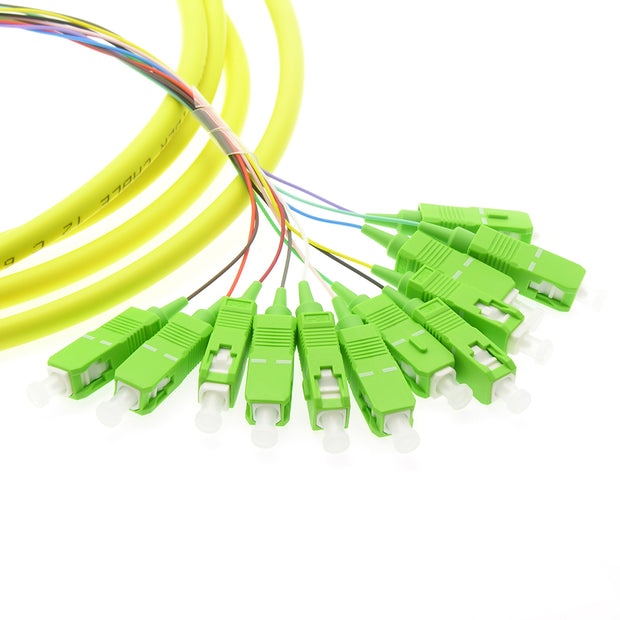 3m 12-Fiber SC/APC Singlemode Pigtail Yellow
