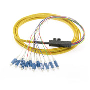 3m 12-Fiber LC/UPC Singlemode Flat Ribbon Pigtail Yellow