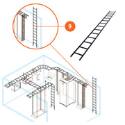 10' Ladder Rack Cable Runway Section, 10'(L) x 12"(W)